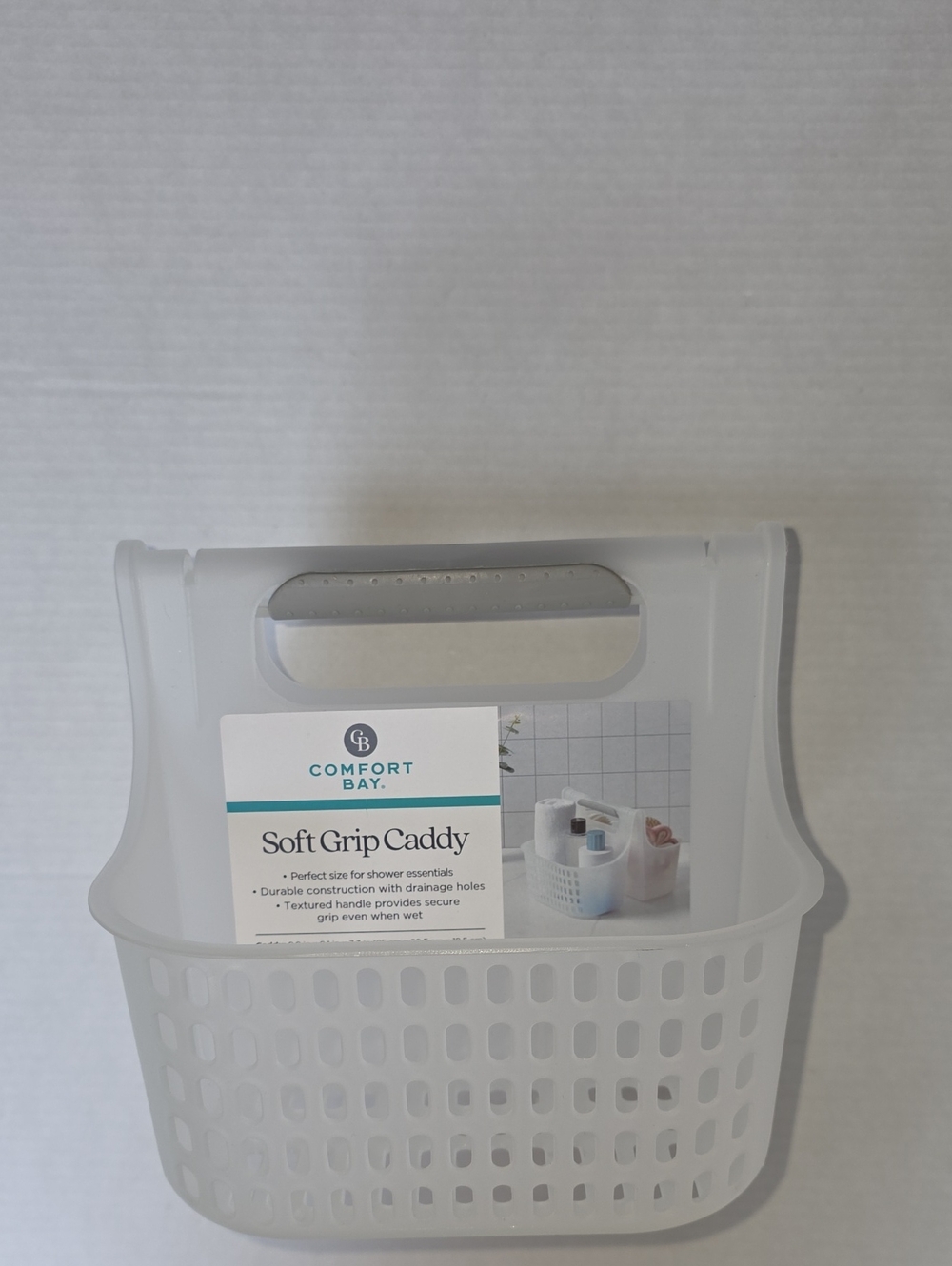 Comfort Bay Soft Grip Caddy - Frosted White Shower Basket